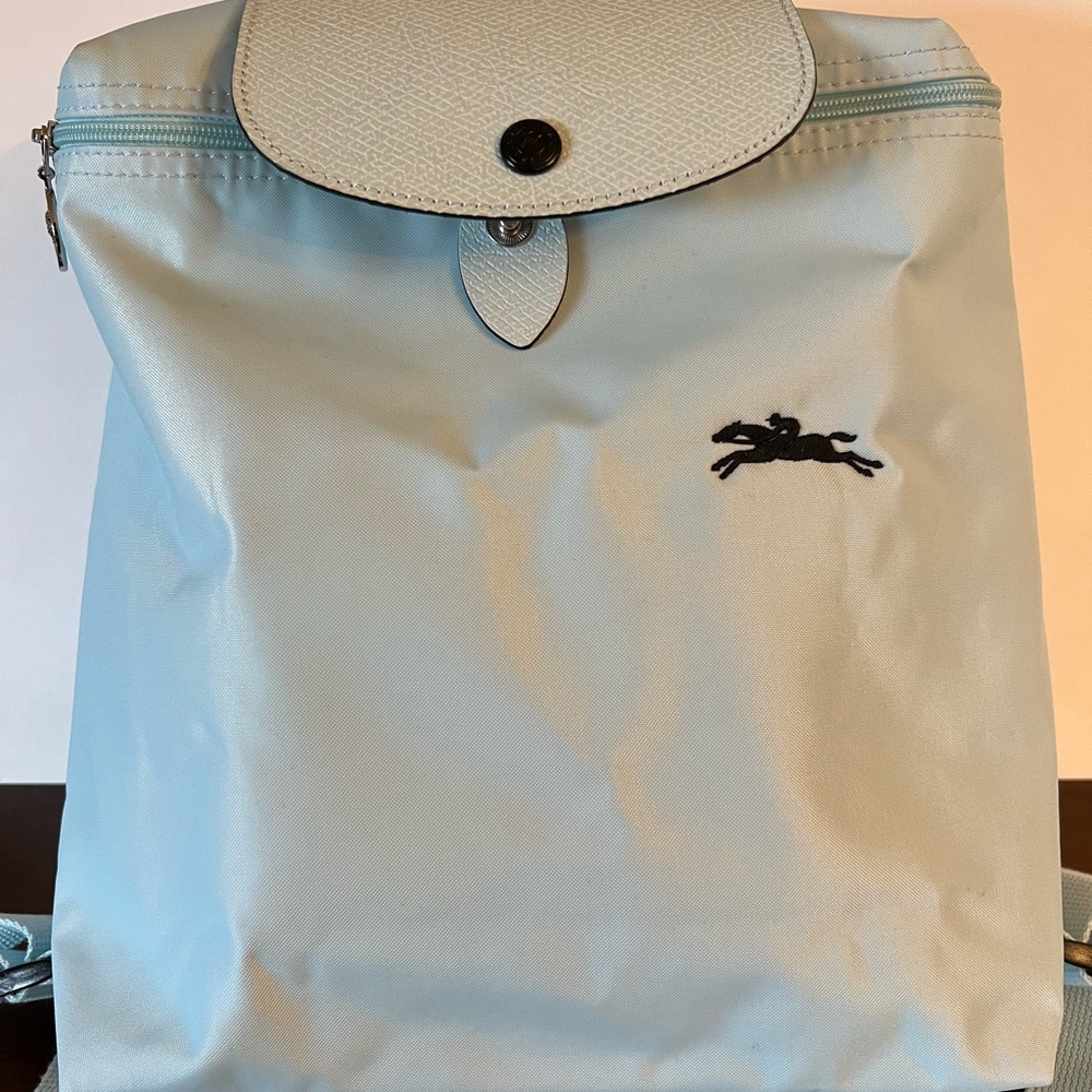 Longchamp Le Pilage pastel blue backpack*Like New!*